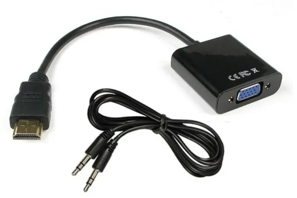 מתאם מחיבור HDMI לכניסת VGA + חיבור שמע 3.5mm